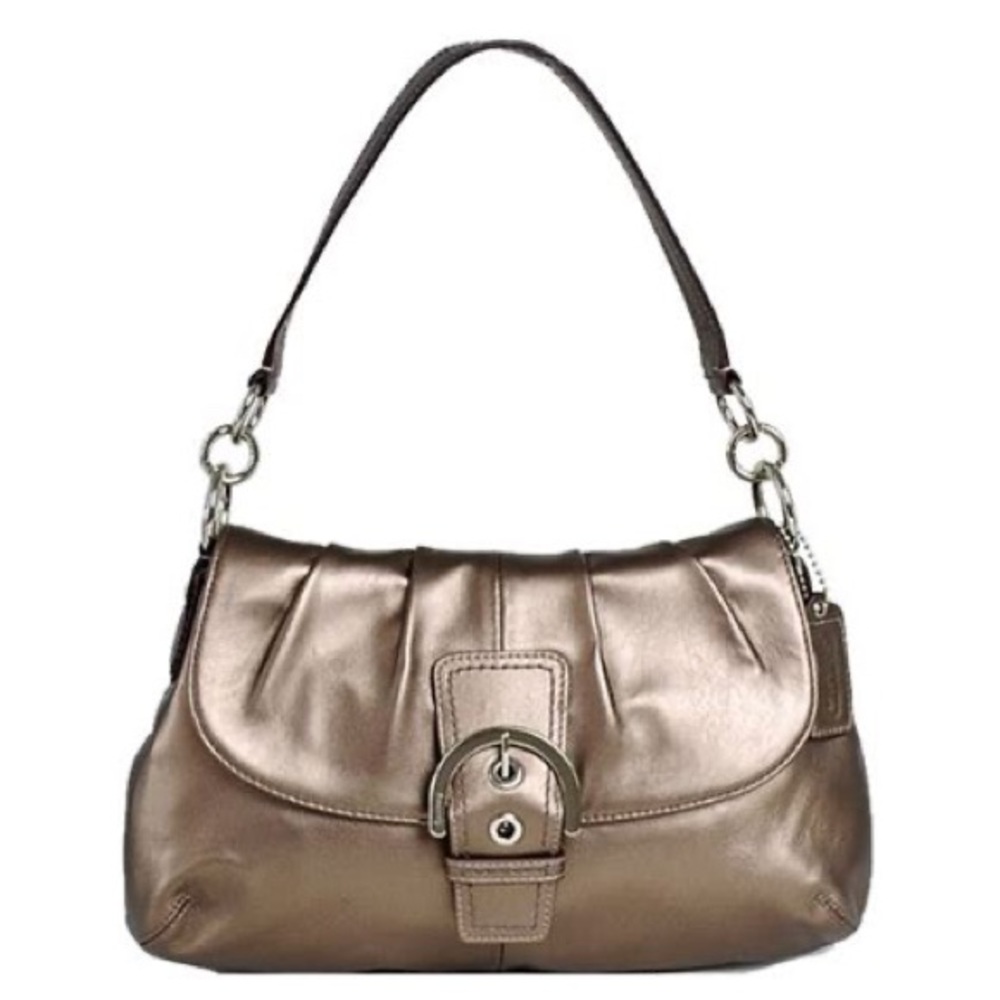 New w/Tags Coach Gold BRONZE LEATHER FLAP F17217 BELOW $348 Retail-SOLD OUT-RARE